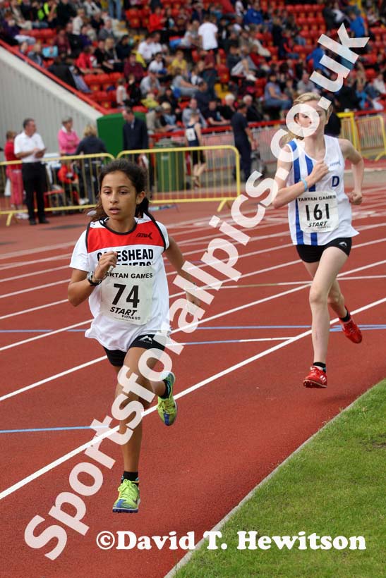 Girls under-13s 800 metres at the Gateshead Tartan Games Open.